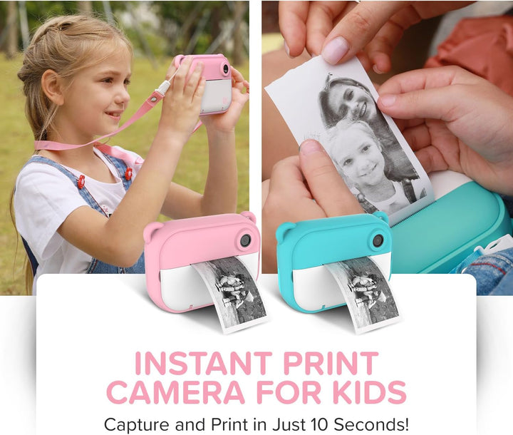 myFirst Camera Insta 2 – Sofortbildkamera für Kinder mit gratis Micro-SD-Karte, Thermopapier, Aufkle