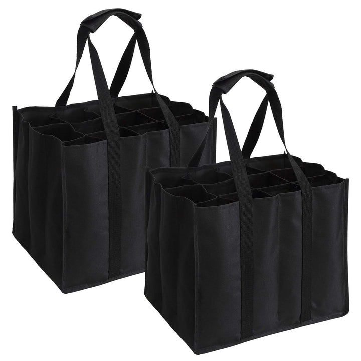 Tebery 2 Stück 12er Bottle-Bag, Flaschentasche für 24 x 1.5 Liter Flaschen, Wasser-Flaschen Tagetasc