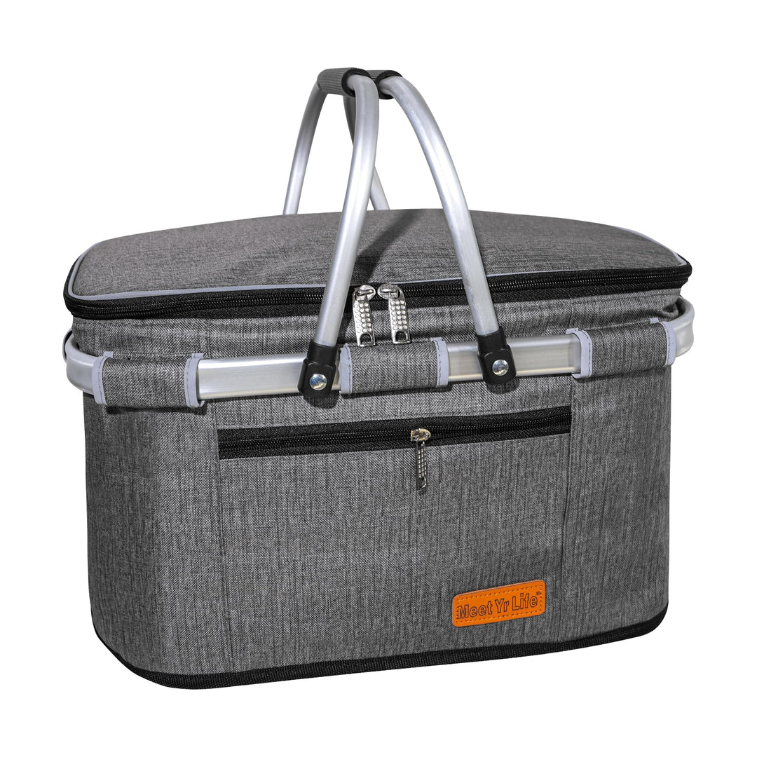 ABIUBIU 26L Einkaufskorb Kühltasche Gross Isolierkorb KüHlkorb KüHltasche Picknickkorb Picknicktasch