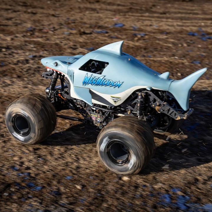LOSI 1:8 Mini LMT Megalodon Monster Jam Truck 2S 4x4 Ready to Run Bürstenmotor, inkl Akku und Ladege