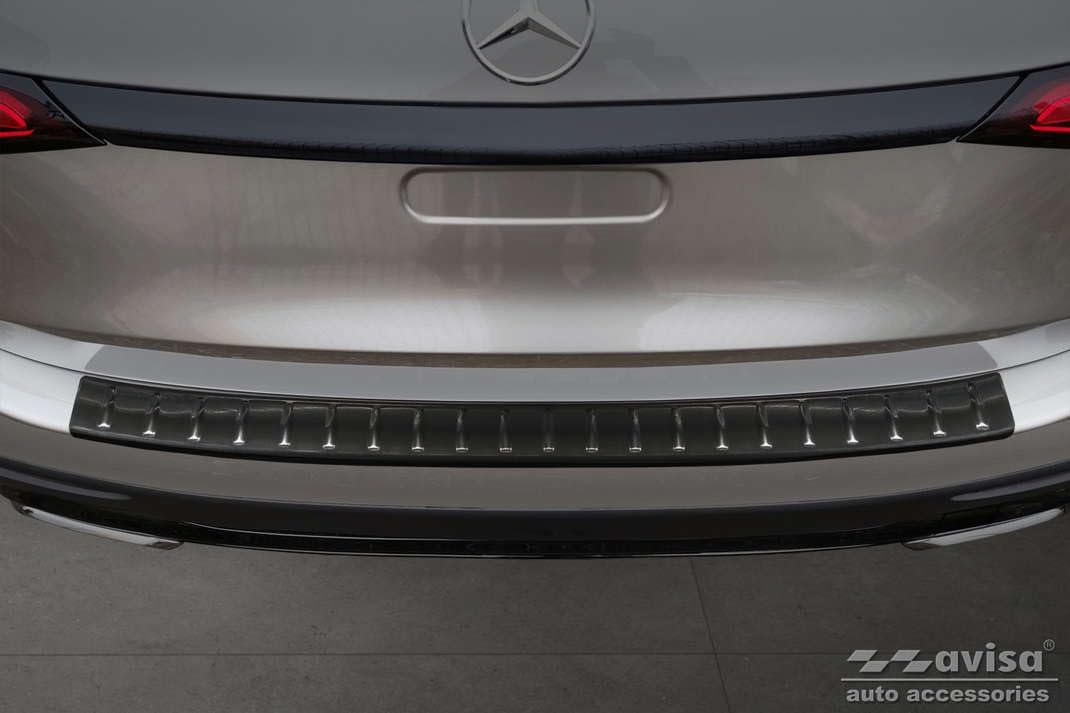Avisa Schwarz Edelstahl Heckstossstangenschutz kompatibel mit Mercedes GLC II (X254) 2022- 'Ribs'