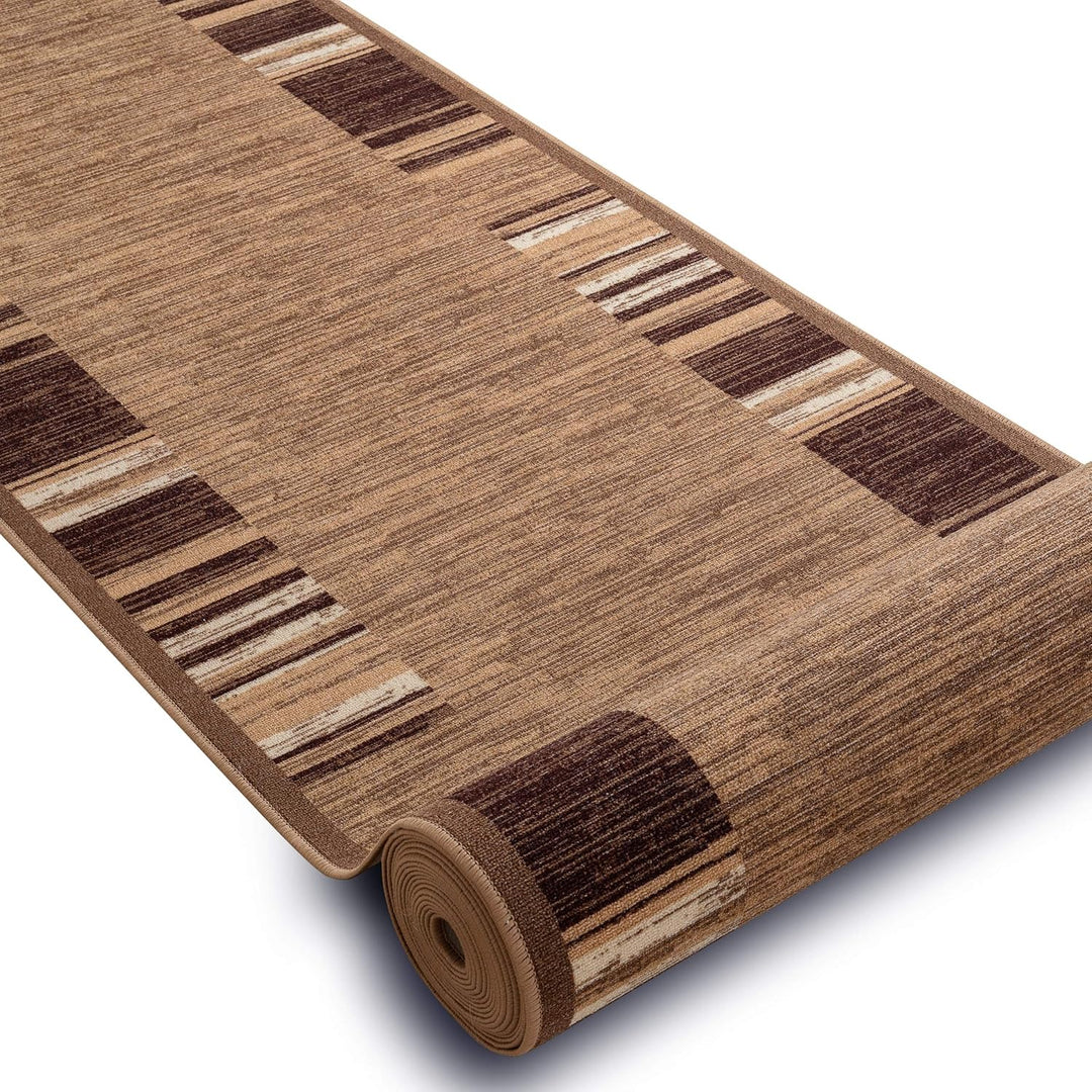 rugsx Antirutsch Teppich Läufer Adagio beige – Moderner Kurzflor für Küche, Flur & Wohnzimmer, Meter