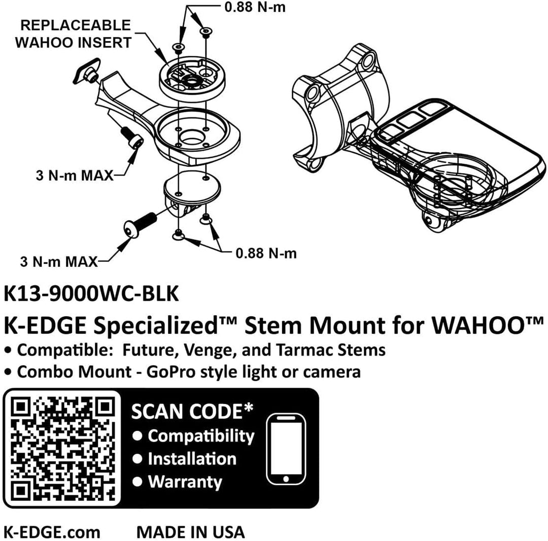 K-EDGE Future Computerhalterung für spezielle Vorbauten und Lenker (Garmin Combo Mount), Garmin Comb