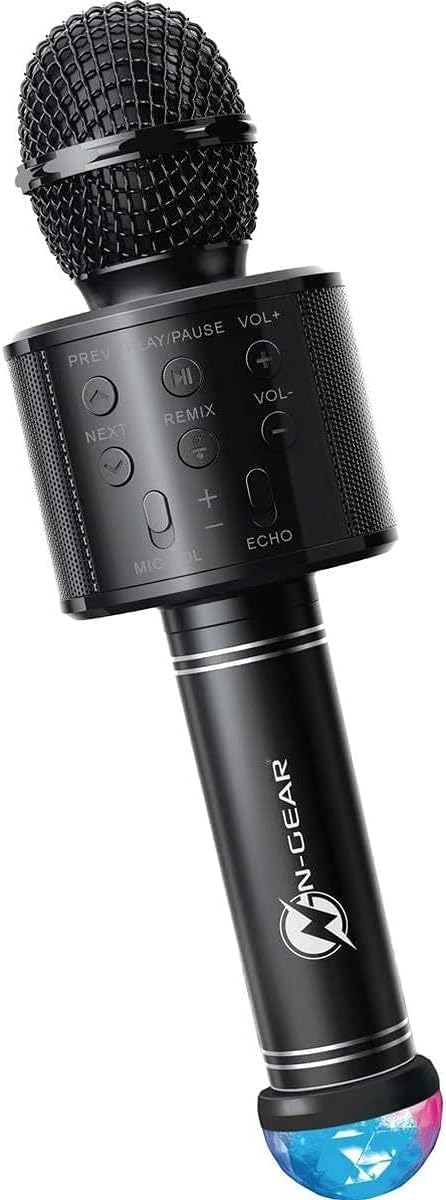 NGEAR SingMic S20L Bluetooth Karaoke Mikrofon mit 10W Max Leistung, 2 Zoll Lautsprecher, RGB Disco L