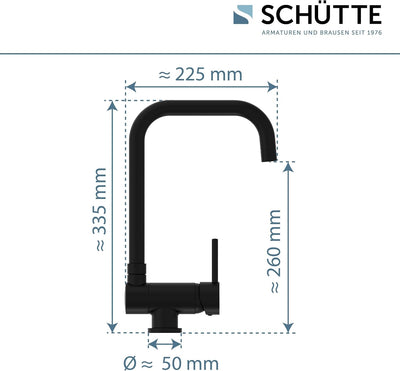 SCHÜTTE 24556 Küchenarmatur WINDOW, Wasserhahn Unterfenster, Spültischarmatur Vorfenster, flexibler