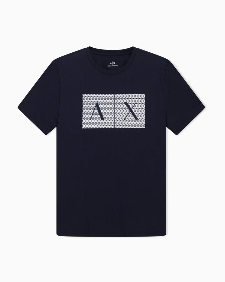 Armani Exchange Herren Crew Quited Logo Tee T-Shirt XS Blau, XS Blau