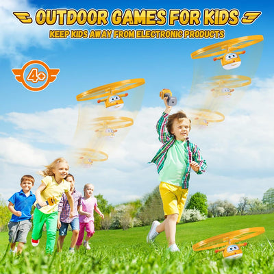 Super Wings Fliegendes Spielzeug Golden Boy für Kinder, Draussen Spass Flying Disc Launcher Spielzeu