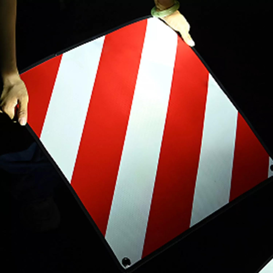 3in1 Warnschild für Italien, Spanien & Portugal - Reflektierendes Warnschild 50x50 cm inkl. 4X Spann