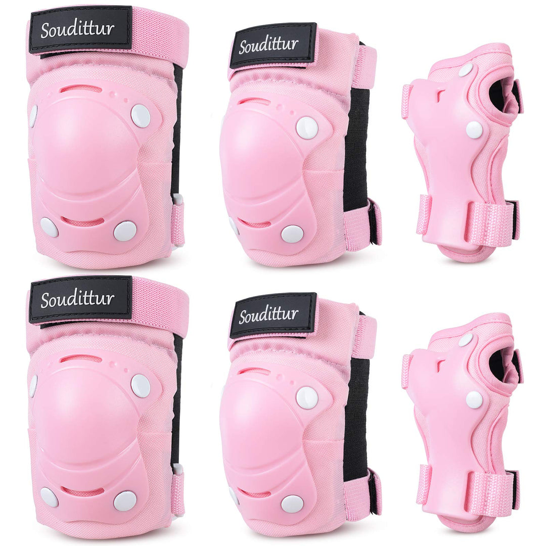 Soudittur Knieschoner Kinder Inliner Protektoren Set 3 IN 1 Knieschützer Kinder Ellenbogenschoner Ha
