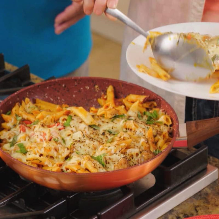 Livington Copper &amp; Stone Pan - Pfanne 28 cm - Bratpfanne Induktion für alle Herdarten - kratzfest, a