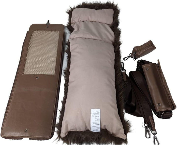 MYXA Classi Hundetasche Hundetragetasche Flugtasche mit abnehmbaren Dachnetz (Brown Snake, inkl. 360