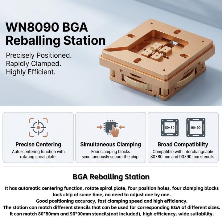 HT-90X BGA Reballing Station Selbstmagnetschablone Lötpaste Rework Kit Lötstation für die Selbstfixi