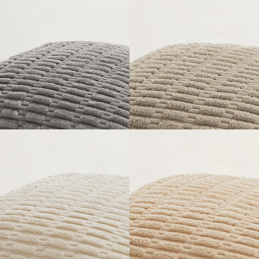 4er Set Boho Kissenbezug 30x30 Neutral Flauschig Kissenbezüge Kordsamt Kissenhülle Dekokissenbezug S