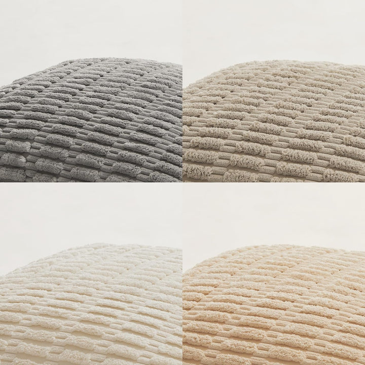 4er Set Boho Kissenbezug 30x30 Neutral Flauschig Kissenbezüge Kordsamt Kissenhülle Dekokissenbezug S