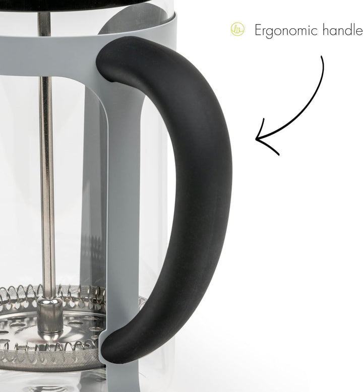 Leopold Vienna - French Press Kaffee- und Teebereiter Moshi 600ml (5 Tassen) grau Medium Gray, Mediu