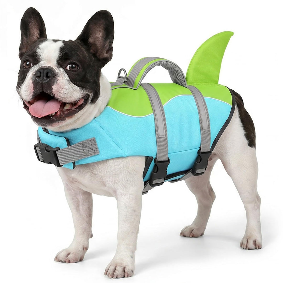 AOFITEE Schwimmweste Hund XS, Verstellbar Hundeschwimmweste Hai, Hoher Auftrieb Klein Hunde Schwimmw