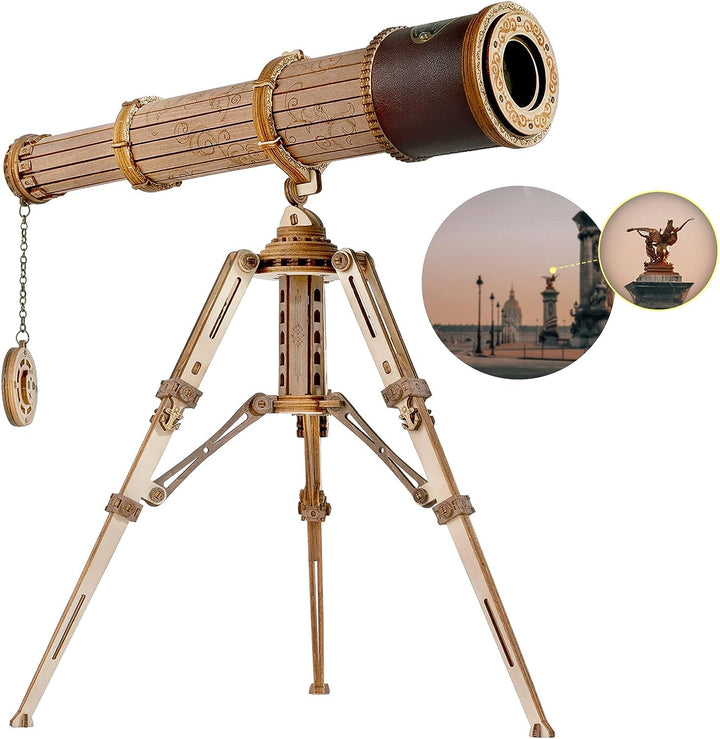ROBOTIME 3D Teleskop Holzpuzzle Holzmodellbausätze knobelspiele für Erwachsene zum Bauen Ihres eigen