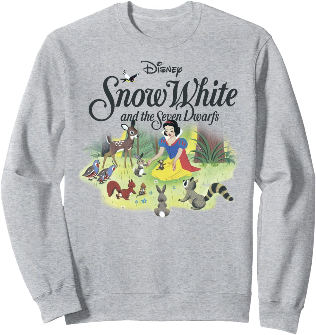 Disney Snow White Animal Friends Title Logo Sweatshirt