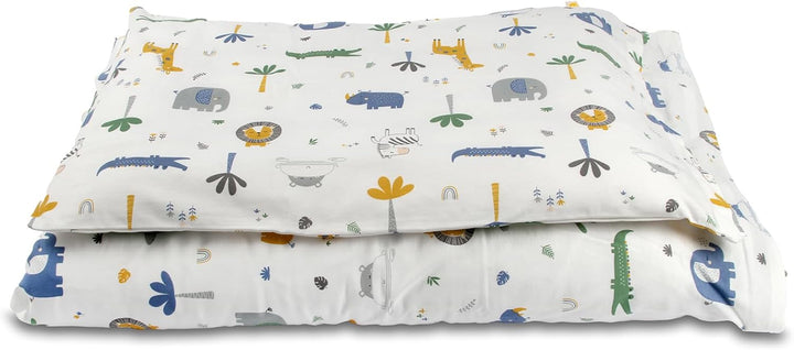 schlummersack Kinder Bettwäsche Set 100x135 Dschungel aus 100% Baumwolle, Wendbar, mit Reissverschlu
