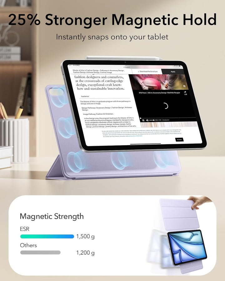 ESR für iPad Air 11 Zoll 2026 Hülle M4/M3/M2, iPad Air 5/4 Hülle (2025/2024/2022/2020) Starke Magnet