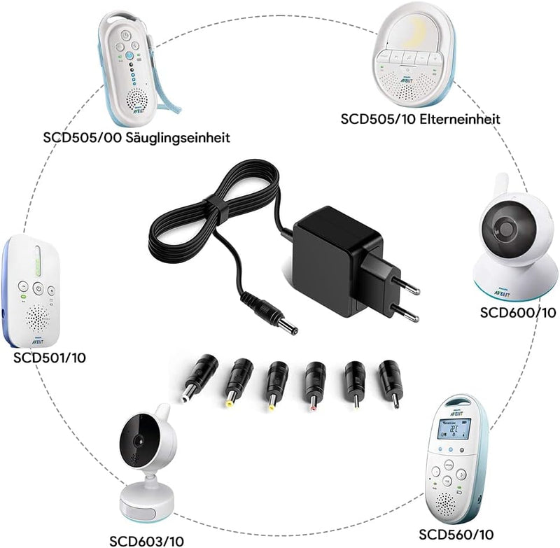 HKY 6V Netzteil Ladegerät für NUK Video Babyphone Eco Control+ Video für Elternseite, Reer Wega Baby