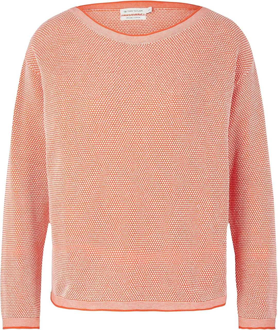 TOM TAILOR Damen Strickpullover aus Bio-Baumwolle XS 31310 - Red Bubble Structure, XS 31310 - Red Bu