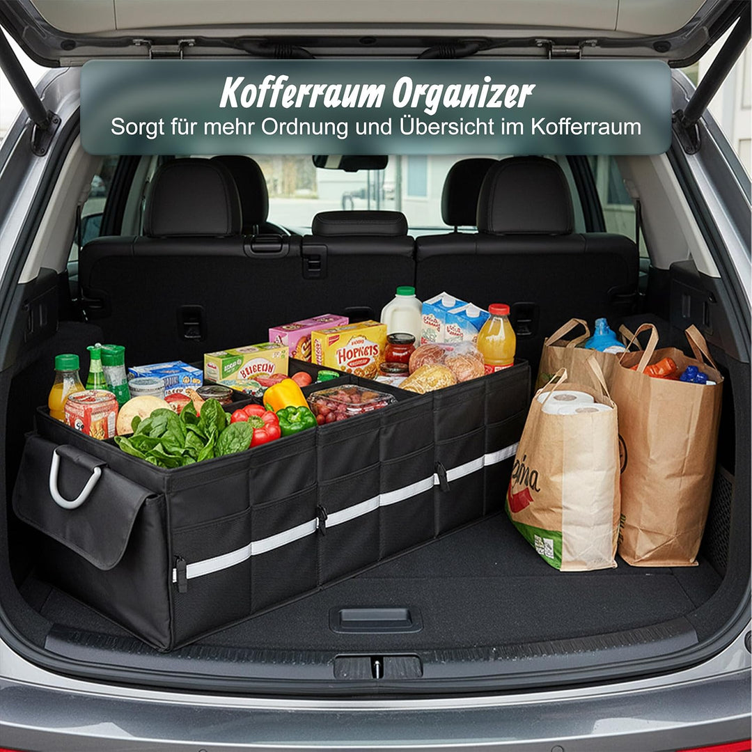 Relaxdays Kofferraum Organizer mit Deckel, entnehmbare Kühltasche, faltbar, HxBxT: 30 x 90 x 40 cm,