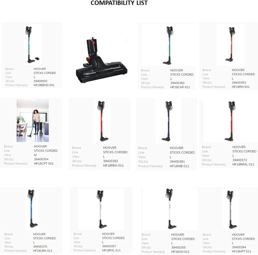 Hoover Y57 Bürstenwalze 36 cm für Bürste H-Free 39400930, Schwarz | Hoover Original-Ersatzteil, Idea