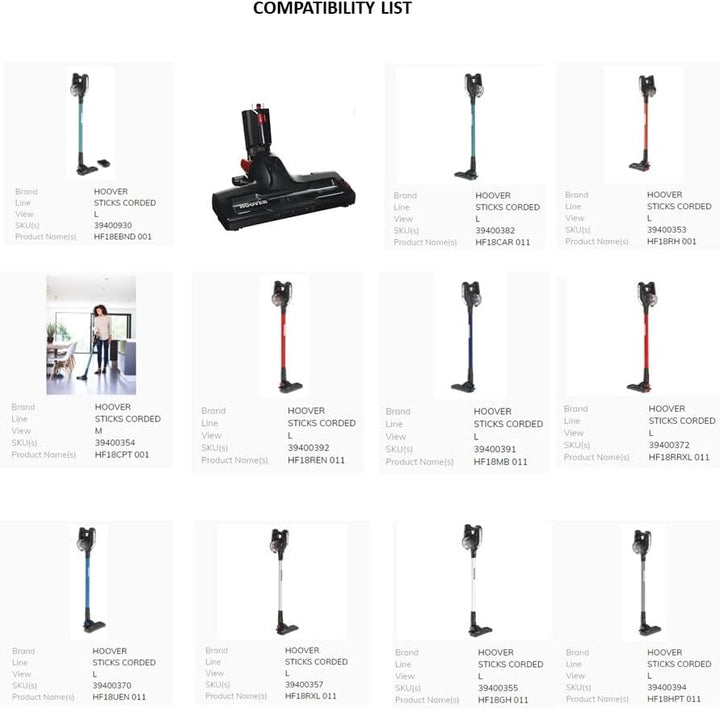 Hoover Y57 Bürstenwalze 36 cm für Bürste H-Free 39400930, Schwarz | Hoover Original-Ersatzteil, Idea