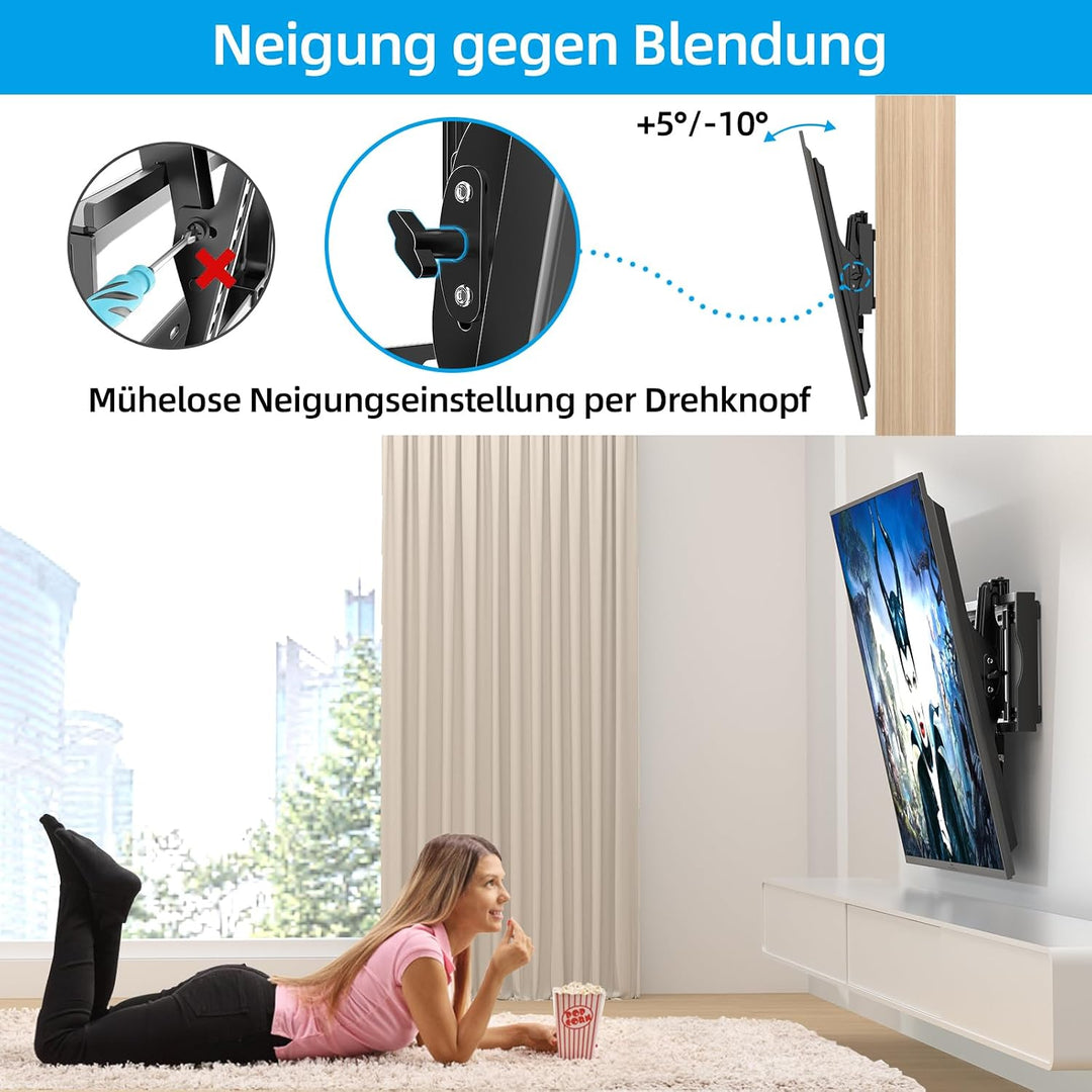 HOME VISION Strapazierfähige neigbare TV-Wandhalterung für 122-300 cm flache/gebogene Fernseher, 91