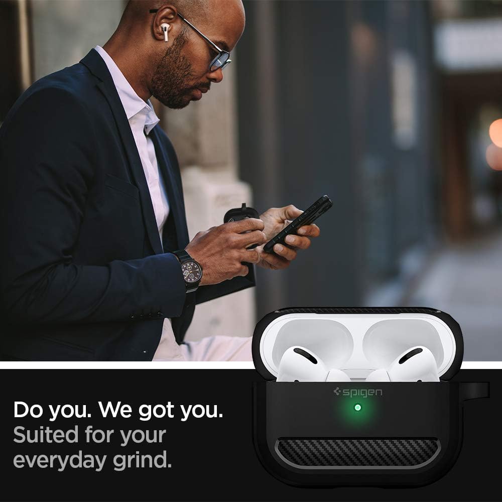 Spigen Rugged Armor Entwickelt für Apple Airpods Pro Hülle Case (2019) - Mattschwarz, Mattschwarz