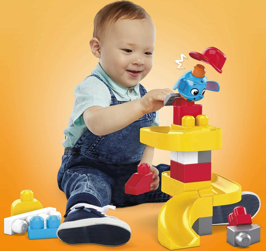 Mega Bloks GYH11 - Guck-Guck-Feuerwache Bauset, mit 2 Guck-Guck-Tieren, Zubehör und 42 Bausteinen, f