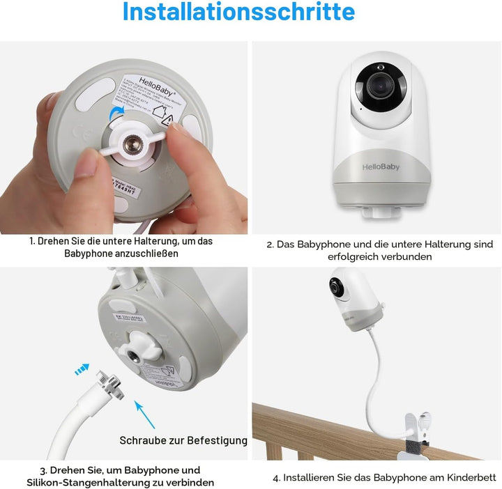 HOLACA Babyphone-Halterung für HelloBaby HB40/ HB65/ HB66/ HB6339/ HB6336/ HB6351/ HB6550 & Blemil B