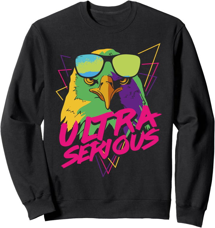 Eagle with glasses trippy art psychedelic ultra serious Sweatshirt