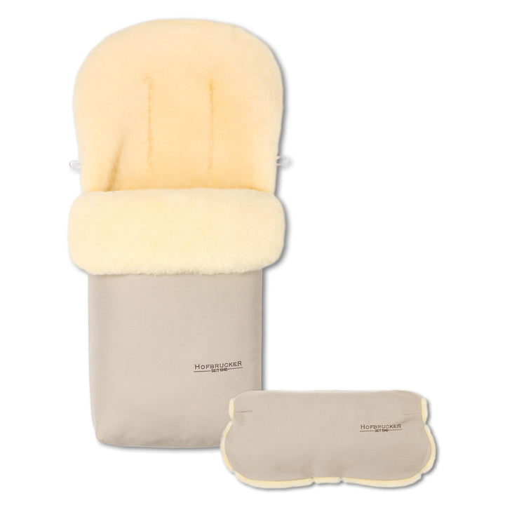 Hofbrucker Winter Lammfell Fusssack Putzi – Set mit Handwärmer – wind & wasserabweisend für Kinderwa