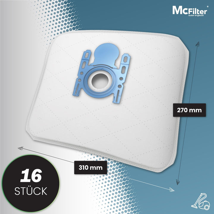 McFilter I 16 Staubsaugerbeutel geeignet für Siemens VS06A111, VS06B1110, VS06B113 Staubsauger I 5-l