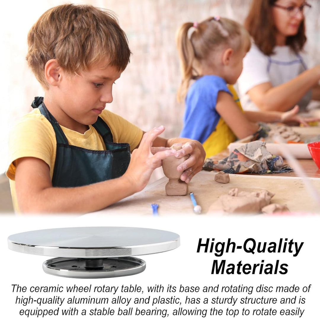 Töpferscheibe, 25cm Aluminium Drehscheibe Töpfern Craft Clay Drehteller, Doppelseitige Keramik Dreht
