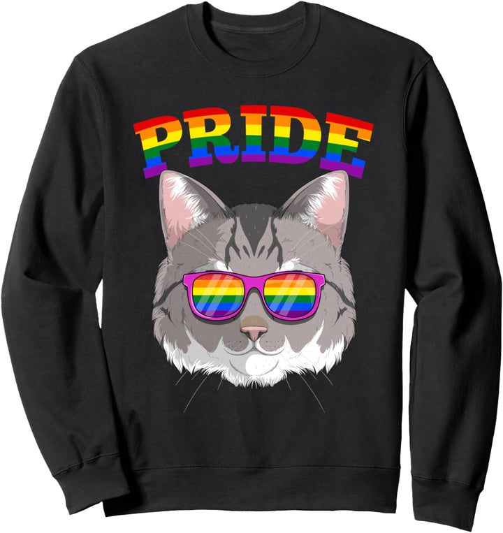 LGBT American Bobtail Cat Gay Pride Rainbow LGBTQ Kitty Sweatshirt