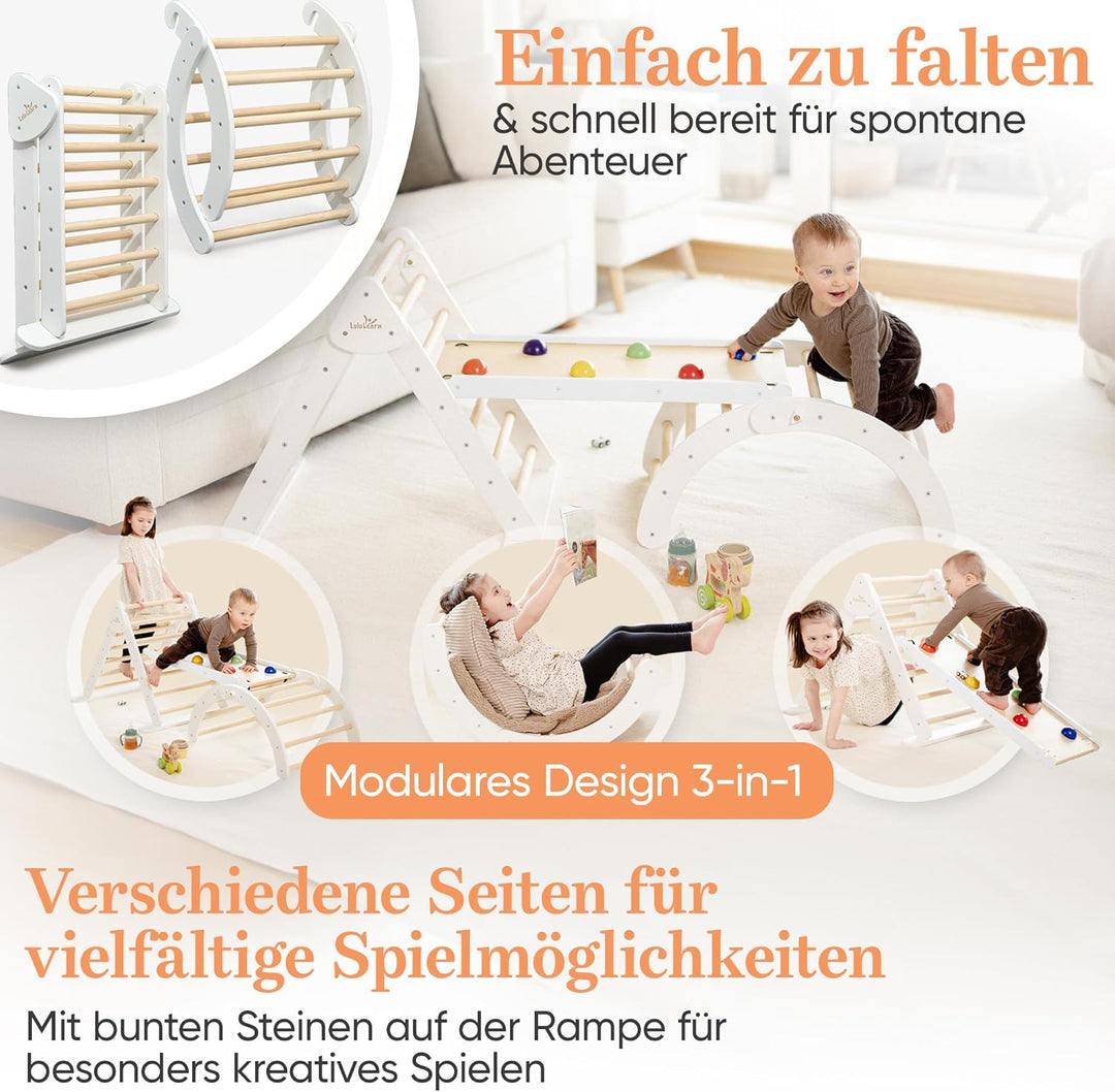 Lululearn® Kletterdreieck, Kletterbogen & Rampe [FALTBAR] ideal für Indoor & Garten - Klettergerüst