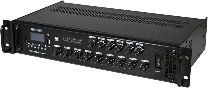OMNITRONIC MAVZ-360.6P ELA-Mischverstärker | 6-Zonen-ELA-Mono-Mischverstärker, MP3-Player &amp; IR-FB, Z