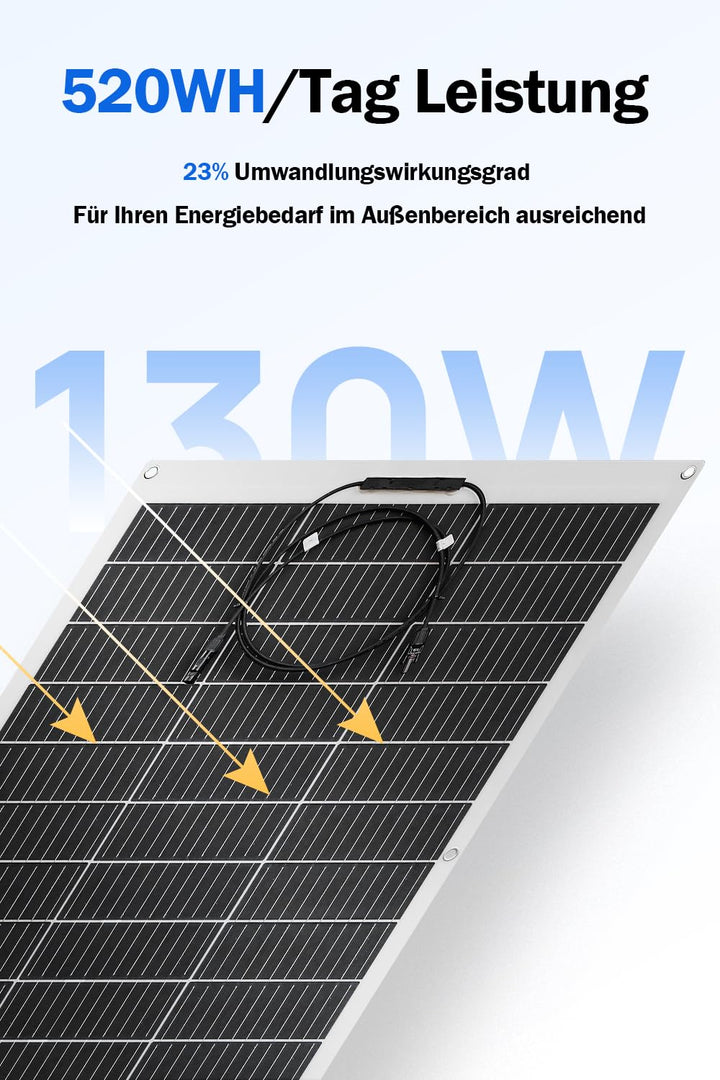 ECO-WORTHY 520 Watt 12V(4 Stücke 130W) Solarpanel Flexibles Faltbar Solarmodul für Wohnmobil Camping