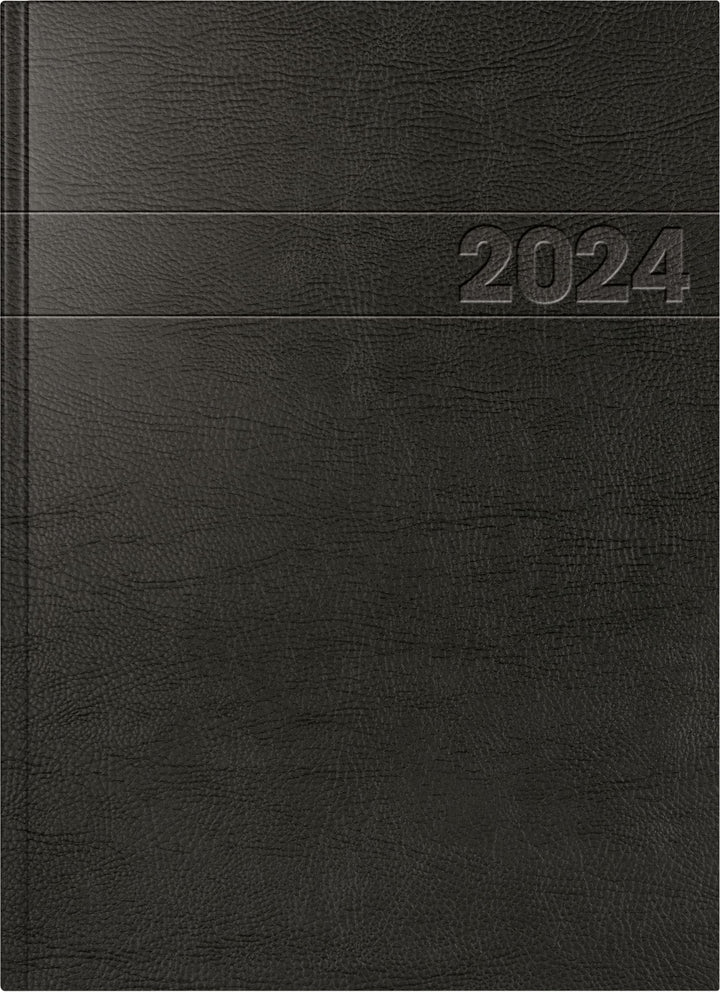 BRUNNEN Tageskalender Modell 787 2024 1 Seite = 1 Tag A4 schwarz
