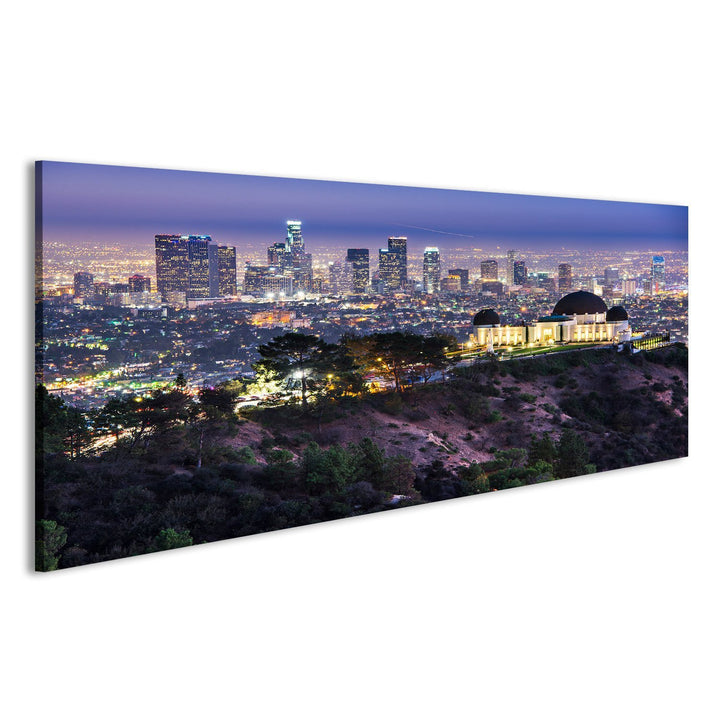 islandburner Bild Bilder auf Leinwand Griffith Obervatory und im Stadtzentrum Skyline Los Angeles Wa