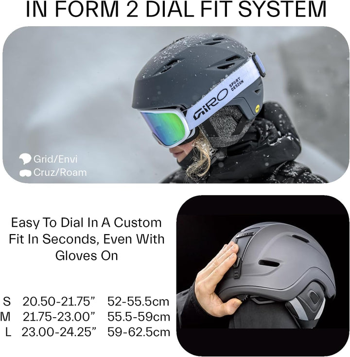 Giro Envi Spherical MIPS Skihelm - Snowboardhelm für Damen Indigoblau matt M, Indigoblau matt M