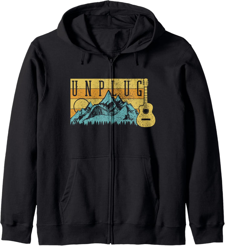 Gitarre Unplug Akustikgitarre Gitarrist Vintage Geschenk Kapuzenjacke