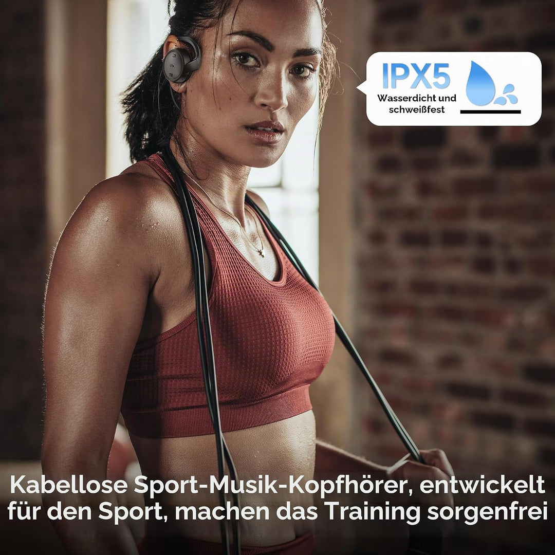 Kabellose Kopfhörer Bluetooth 5.0-Kopfhörer Sport mit Sprachanruf/HiFi Stereo Mikrofon, Headset Blue