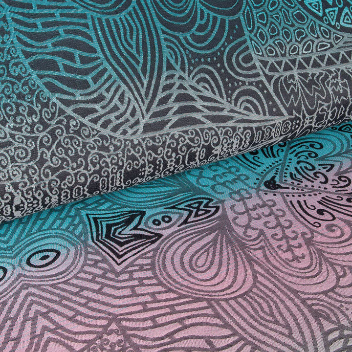 Hoppediz Baby-Tragetuch ab Geburt, Neugeboren bis Kleinkind, 100% kbA-Baumwolle (Bio), Jaipur black