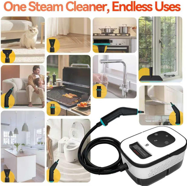 Dampfreiniger Handgerät, 6-Gang Steam Cleaner mit Grossem Tank &amp; 10 Zubehör, 10s Schnellheizungs Han