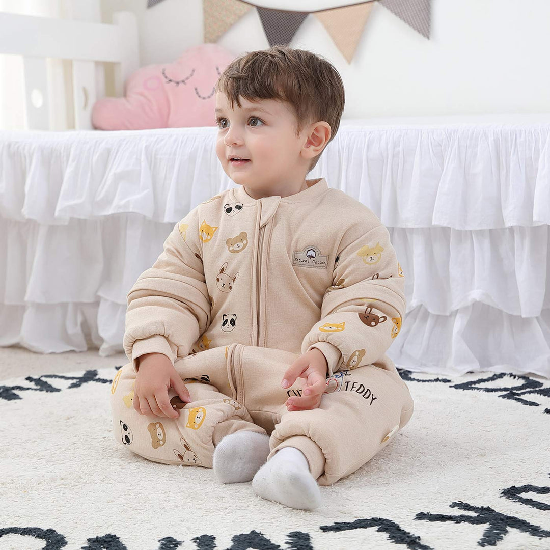 Baby Schlafsack mit Beinen Warm gefüttert winter kinder schlafsack abnehmbaren Ärmeln，Junge Mädchen