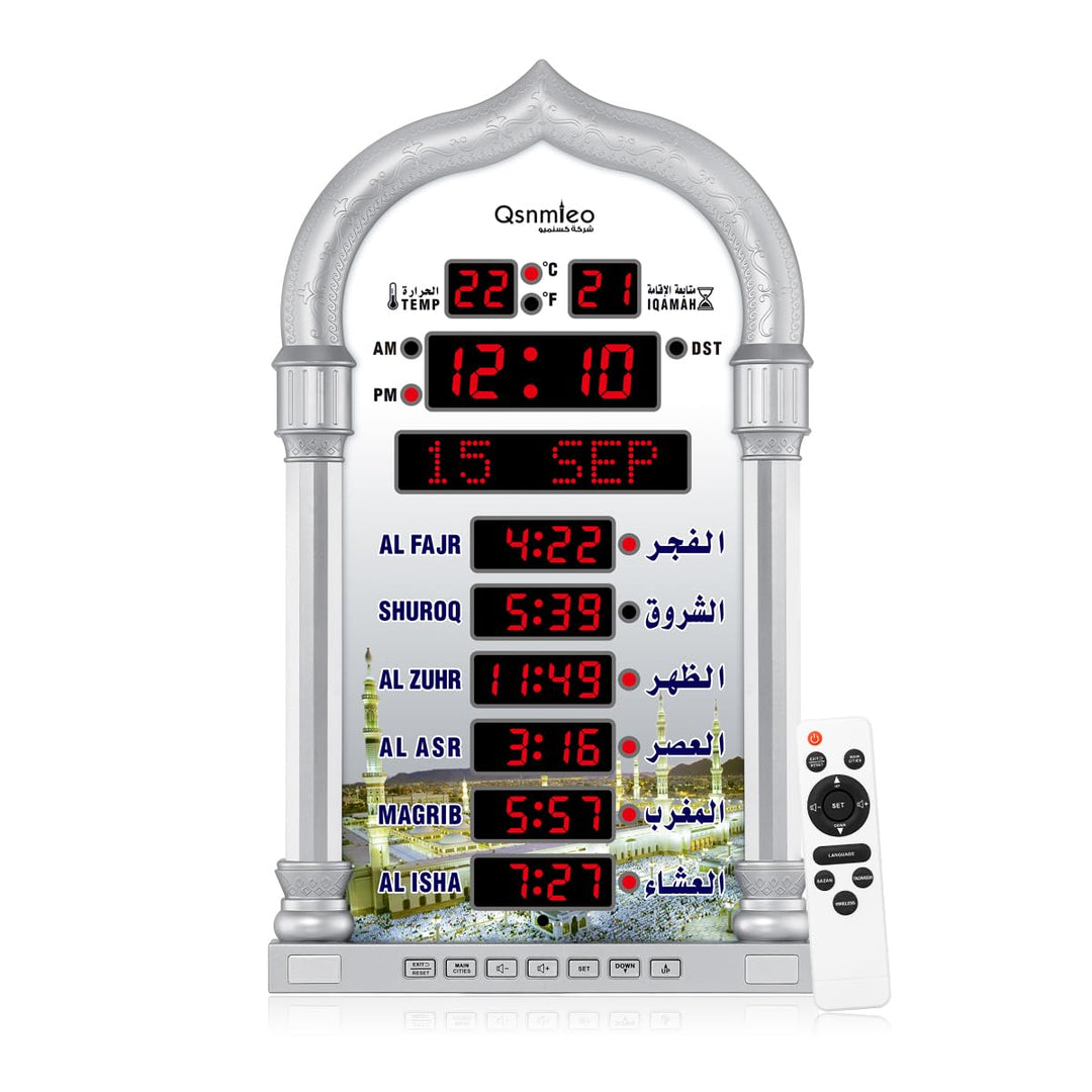 Qsnmieo Azan Clock for USA-Athan Wall Clock-Prayer Islamic Clock,Read Home/Office/Moschee Digital Az
